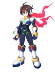  1boy absurdres adapted_costume ahoge alternate_color alternate_costume arm_cannon armor armored_boots body_armor bodysuit boots brown_hair commission commissioner_upload covered_abs covered_navel full_body gauntlets gloves green_eyes highres knee_armor knee_boots mechanical_ears mega_man_(series) mega_man_x_(series) mega_man_zero_(series) missing_headwear non-web_source shoulder_armor solo transparent_background uta_guipiy weapon x_(mega_man) 