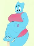  anthro big_breasts blue_skin bra breasts cat chubby clothing duo feline female gumball_watterson male mammal musikalgenius nicole_watterson overweight the_amazing_world_of_gumball underwear young 