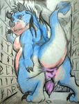  anthro anus blue_body chubby dragon erection male penis runes scalie shadowkan666 solo tagme 