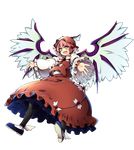  1girl :d baba_(baba_seimaijo) bird_wings frilled_skirt frills full_body highres mystia_lorelei open_mouth pink_hair shirt short_hair skirt smile solo tachi-e touhou transparent_background vest wide_sleeves wings yellow_eyes 