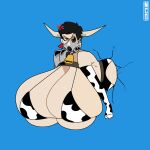 1:1 2025 2_horns adriana_imai angry animal_humanoid arm_warmers armor armwear artist_logo bell bell_collar big_breasts black_bottomwear black_bra black_clothing black_eyes black_hair black_underwear blue_wall bottomwear bovid bovid_humanoid bovine bovine_humanoid bra breasts brown_collar cattle_humanoid cel_shading clothed clothed_female clothed_humanoid clothing collar colored cow_print_arm_warmers cow_print_bra cracked_wall cross-popping_vein dead_by_daylight digital_drawing_(artwork) digital_media_(artwork) ear_piercing ear_tag english_description female female_humanoid furrowed_eyebrows grey_mask hair hi_res horn horned_humanoid huge_breasts humanoid humanoidized hyper hyper_breasts logo mammal mammal_humanoid pauldron piercing shaded short_hair solo tan_body tan_horn tan_skin through_wall underwear wall_(structure) white_arm_warmers white_armwear white_clothing yeehawt0wn