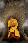  a_song_of_ice_and_fire beard boots brown_hair facial_hair game_of_thrones iron_throne kazahi_tsubame male_focus mustache oberyn_martell sitting solo sword throne weapon 