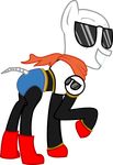  clothing crossover derjuin earth_pony equine eyewear feral friendship_is_magic horse looking_at_viewer mammal my_little_pony papyrus ponification pony scarf smile solo sunglasses undertale video_games 