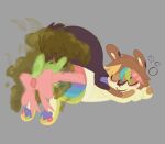 anthro bdsm bondage bound bow_ribbon chipmunk clover_(plant) clover_leaf dipodid duo fart fart_cloud fart_fetish fart_sniffing farting_on_another farting_on_face female female/female ground_squirrel hair hi_res jerboa leaf mammal multicolored_hair plant rainbow_hair ribbon_bondage ribbons rodent sciurid smelly sniffing strapped stuck_to_butt tired weeklyparty