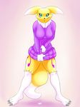  breasts clothed clothing digimon renamon smoaer solo 