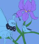 2026 2_antennae 4_arms 4_legs 6_legs ambiguous_feral ambiguous_gender arthropod astromonkeyking blush blush_stickers butterfly caterpillar closed_smile cool_colors crown daphne_(astromonkeyking) digital_drawing_(artwork) digital_media_(artwork) disney duo eating eyeless fan_character female female_taur feral flat_colors flower flower_on_head food_in_mouth headgear hi_res holding_plant hoppers_(disney) insect larva leaf lepidopteran looking_at_another markings mouth_closed multi_arm multi_limb nude pixar plant purple_background quadruped ruff side_view simple_background sitting smile striped_markings stripes taur titus_(hoppers)