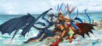 anthro aquatic aquatic_dragon arm_grab athletic athletic_anthro athletic_female athletic_male beach biceps black_horn black_wings blue_body blue_markings bra bra_peek bra_pull bra_removed bra_strap breast_squish breasts brown_body claws clothed clothing clothing_pull curvy_figure detailed_background domina_profundis dragon european_mythology fangs female fin fur grabbing group harem harem_boy hi_res horn hourglass_figure hynvale leg_grab licking male male/female markings membrane_(anatomy) membranous_wings muscular muscular_anthro muscular_female mythological_creature mythological_scalie mythology netflix outside outside_sex party party_sex pink_markings pinup pose pyrrah queen_zubeia red_body rex_igneous rock scales scalie sea sex sex_on_the_beach shore spread_wings squish stretching stretching_arms stretching_leg tail tan_body teeth the_dragon_prince tongue topless topless_female underwear underwear_pull water wave waveform western_dragon white_body white_fur winged_arms wings wyvern