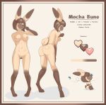 2026 absurd_res anthro bending beverage breasts brown_body brown_fur brown_hair butt cel_shading chibi coffee covering covering_crotch covering_face covering_self covering_vulva digitigrade english_text eyes_closed female finger_on_pussy fluffy fluffy_tail front_and_back front_view front_vulva fur furfe genitals gesture glistening glistening_butt hair hand_gesture hi_res humanoid lagomorph leg_markings leporid mammal markings mocha_(furfe) model_sheet multicolored_body multicolored_fur multiple_images nipples palette pink_nipples plump_labia pointing pointing_at_butt pointing_at_self pointing_down presenting presenting_breasts presenting_hindquarters pussy_peek rabbit raised_tail rear_view shaded short_hair smile smirk socks_(marking) solo spread_legs spreading standing tail text tongue tongue_out two_tone_body two_tone_fur v_sign vulva