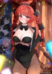  3girls absurdres alternate_costume animal_ear_hairband animal_ears artist_name asaka_haru123 black_bow black_bowtie black_hairband black_leotard blush bow bowtie braid breasts brown_eyes brown_hair brown_pantyhose cameltoe cat_ears cat_tail cleavage closed_mouth commentary_request confetti crossed_arms cup detached_collar disembodied_linked_eye drinking_glass embarrassed extra_ears eyeball fake_animal_ears fang fang_out green_bow hair_bow hairband highres holding holding_tray kaenbyou_rin komeiji_satori large_breasts leotard long_hair looking_at_viewer making-of_available multiple_girls multiple_hair_bows multiple_tails nekomata open_mouth pantyhose pink_eyes pink_hair playboy_bunny rabbit_ear_hairband rabbit_ears red_eyes red_hair reiuji_utsuho smile solo_focus strapless strapless_leotard tail touhou tray twin_braids twitter_username two_tails watermark 