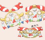  chimecho closed_eyes commentary_request floating kunpoteto_10 lying mega_chimecho mega_pokemon no_humans on_stomach open_mouth pokemon pokemon_(creature) pokemon_focus sleeping solo solo_focus tagme zzz 