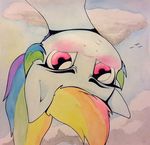  2015 captainpudgemuffin cute equine female feral friendship_is_magic hi_res mammal my_little_pony pegasus pink_eyes rainbow_dash_(mlp) solo traditional_media_(artwork) watercolor_(artwork) wings 