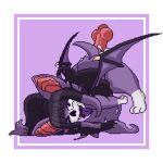 1:1 aki_(akiarts) akiarts anal anal_penetration animal_genitalia animal_penis ass_up bangs bat bat_ears bat_wings black_body black_fur black_hair bodily_fluids cum cum_in_ass cum_inside digital_media_(artwork) duo fur genital_fluids genitals hair huge_hair jack-o'_pose knot long_hair looking_pleasured male mammal membrane_(anatomy) membranous_wings multicolored_body multicolored_fur multicolored_hair penetration penis pixel_(artwork) pose purple_body purple_eyes purple_fur purple_hair purple_tongue short simple_background slightly_chubby solo standing tongue tongue_out white_body white_fur wings