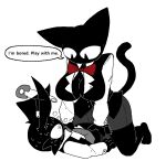 accessory anthro barefoot big_breasts black_clothing black_topwear black_vest bodily_fluids bottomwear breasts cheek_tuft cleavage clothed clothing collared_shirt domestic_cat dress_shirt duo facial_tuft feet felid feline felis female fingers grey_bottomwear grey_clothing grey_pants grey_skirt lagomorph leporid long_sleeves lying male male/female mammal necktie pants pupils rabbit red_necktie sabgong safety_pin_in_ear shirt simple_background skirt spiral spiral_eyes straddling straddling_lap sweat topwear tuft uniform vest vincent_(sabgong) vingo_(sabgong) white_background white_clothing white_shirt white_topwear white_undershirt