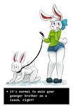  2015 anthro bow clothing domination female female_domination lagomorph leash male mammal shorts sparkydb undertale video_games wide_hips 
