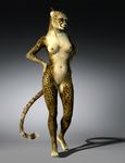  abstract_background breasts brown_eyes cheetah claws feline female fur hands_on_hips hattonslayden looking_away mammal nipples nude pussy shadow solo spots standing whiskers 