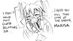  1girl crying crying_with_eyes_open english hair_ornament hakurei_reimu keramatzmode looking_at_viewer monochrome solo tears touhou 