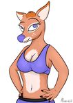  anthro ardupi bojack_horseman breasts cervine charlotte_moore clothed clothing female looking_at_viewer mammal sports_bra 