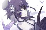  1girl artist_name bug butterfly butterfly_hat_ornament colored_extremities colored_skin fingernails hat hat_ornament housho_margo japanese_clothes kotetsu_080 light_smile lolita_fashion looking_at_viewer mahou_shoujo_no_majo_saiban mini_hat mini_top_hat purple_butterfly purple_eyes purple_hair sharp_fingernails simple_background solo spoilers top_hat wa_lolita white_background witch_(manosaba) 