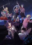  2boys 6+girls :d ahoge aqua_eyes aqua_hair aqua_thighhighs araragi_koyomi arm_behind_head arm_up backpack bag black_gloves black_hair black_necktie black_pants black_ribbon black_skirt black_socks black_thighhighs blonde_hair blue_eyes blue_hair blunt_bangs blush_stickers book boots breasts brown_eyes brown_hair butterfly_net carrying carrying_person center_frills choppy_bangs clenched_hand closed_eyes collared_jacket collared_shirt contrast_collar diagonal-striped_thighhighs doodle_inset dress expressionless fangs fingerless_gloves floating_hair floral_print floral_print_shirt frilled_dress frills gloves googly_eyes gradient_clothes gradient_dress green_ribbon grey_eyes grey_hair hachikuji_mayoi hair_ornament hair_over_one_eye hair_ribbon hairband hairclip hand_net hand_on_own_chin hand_on_own_hip hand_up hands_on_another's_back hanekawa_tsubasa hat hawaiian_shirt highres holding holding_book holding_butterfly_net index_finger_raised jacket kanbaru_suruga knee_up large_breasts layered_dress light_blush long_hair looking_at_another looking_up lying medium_breasts medium_hair messy_hair monogatari_(series) multicolored_thighhighs multiple_boys multiple_girls naoetsu_high_school_uniform neck_ribbon necktie night oikura_sodachi on_back ononoki_yotsugi open_clothes open_hand open_mouth open_shirt orange_dress orange_hat orange_jacket oshino_meme oshino_shinobu pants pink_bag pink_dress pink_shirt pleated_skirt pointing pointing_up purple_hair pushing red_dress red_ribbon red_trim ribbon rubber_boots school_bag school_uniform sengoku_nadeko senjougahara_hitagi shirt short_hair short_twintails shoulder_carry sidelocks sitting skirt sky sleeveless sleeveless_dress small_breasts smile socks sparkle star_(sky) starry_sky strap_slip striped_clothes striped_thighhighs suspender_skirt suspenders sweatdrop thighhighs twintails two-tone_thighhighs usa003uni white_hairband white_shirt yellow_boots yellow_eyes zettai_ryouiki 
