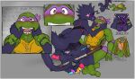 2 3_fingers ahoge animal_genitalia animal_penis anthro balls bared_teeth blush bo_staff bodily_fluids body_mouth bottomwear breasts butt claws clothed clothed/nude clothing comic_panel confusion crop_top cum cum_on_face dialogue dinosaur dizzy dizzy_eyes donatello_(tmnt) dromaeosaurid drooling duo elbow_pads erection eyeshadow feet female finger_in_mouth fingers first_person_view forked_tongue french_kissing genital_fluids genitals grabbing_face grabbing_wrists gums_showing hair hi_res hotpants hybrid kerchief kissing knee_pads kneeling leaking_precum licking long_tail long_tongue makeup male male/female mascara mask mouth_play multicolored_pawpads multicolored_teeth multiple_panel nervous nipples nude open_mouth oral_fixation panel_overlap panties panties_bulge pawpads paws penis precum prehensile_tail prehistoric_species premature_ejaculation premature_orgasm pulling_mouth purple_tongue questionable_consent raised_clothing raised_shirt raised_topwear rear_view reptile saliva saurischian scalie seductive shaking sharp_teeth sheath shirt shorts sickle_claw side_boob sitting skitchy_(sk1tchy) smile smirk spiral spiral_eyes spread_legs spreading staff stinkyredhoodie tail teenage_mutant_ninja_turtles teenage_mutant_ninja_turtles_(1987) teeth teeth_showing theropod thoughts thumb_in_mouth toe_claws toes tongue tongue_on_tongue tongue_out topwear trembling turtle underwear velociraptor wearing_mask
