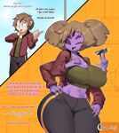 2026 4_eyes 6_arms anthro arachnid arthropod before_and_after big_breasts blue_eyes bottomwear breasts brown_hair clothed clothed_anthro clothed_female clothed_human clothed_male clothing dialogue dreamerknight english_text female gender_transformation green_clothing green_topwear hair hi_res human human_to_anthro jacket male mammal mtf_transformation muffet multi_arm multi_eye multi_limb pants purple_body red_clothing red_jacket red_topwear solo species_transformation spider text thick_thighs topwear transformation undertale undertale_(series) wide_hips
