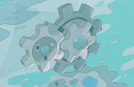  3d animated animated_gif black_eyes blender_(medium) commentary derivative_work english_commentary gears kcamberart klang looping_animation low_poly no_humans official_art_redraw open_mouth pokemon pokemon_(creature) pokemon_tcg 