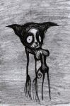  absurd_res anthro bilemirth breasts claws curled_tail domestic_cat felid feline felis female hi_res ink long_arms mammal nude sewn_mouth sketch solo standing tail talking_angela talking_tom_and_friends traditional_media_(artwork) unhappy893 