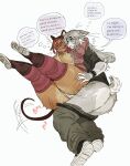  anthro areola arm_around_neck arm_around_partner bangs belt bent_legs big_breasts black_clothing black_shirt black_topwear blush bobtail_cat bodily_fluids bottomwear bottomwear_down bracelet breast_squish breasts brown_areola brown_body brown_butt brown_fur brown_hair brown_tail butt butt_grab butt_heart clothed clothing countershade_arms countershade_butt countershade_tail countershading dialogue domestic_cat dreadlocks duo ears_back english_text eyebrows felid feline felis female floating_whiskers fluffy fluffy_tail footwear freckled_face freckles from_behind_position frown fur genital_fluids genitals giggle glistening glistening_areola glistening_thighs good_girl grey_body grey_fur grey_hair gynomorph gynomorph/female hair hand_on_butt hi_res highlights_(coloring) hitch_(wolfertinger) hitomi_(wolfertinger) hoodie intersex intersex/female japanese_bobtail jewelry legs_up legwear long_hair long_sleeves lying mammal markings medium_hair mole_(marking) motion_lines mouse mouse_tail murid murine no_bra notched_ear on_side open_clothing open_hoodie open_topwear pants pants_down partially_clothed partially_inside pattern_clothing pattern_legwear pawpad_shoes penetration penile penile_penetration penis penis_in_vagina pink_highlights pivoted_ears plap praise precum precum_on_butt precum_on_penis reaching_back rodent sex shirt shoes short_sleeves short_tail simple_background smile speech_bubble spiked_bracelet spikes squish striped_clothing striped_legwear stripes stuttering sweat sweat_drip sweatdrop sweaty_face tail tail_motion tailwag tan_vulva teeth text thick_eyebrows thick_thighs thin_tail thought_bubble topwear trans_(lore) trans_man_(lore) trans_woman_(lore) vaginal vaginal_penetration vulva white_background white_butt white_fingers white_stripes wolfertinger 