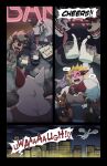  3_panel 4_panel_comic 4_toes 5_fingers absurd_res anthro balls big_bulge big_muscles blush bodily_fluids boss_(thepurp) bulge canid canine canis clothed clothing comic digital_media_(artwork) eeveelution embarrassed english_text espeon feet fingers fox generation_2_pokemon generation_3_pokemon generation_7_pokemon generation_8_pokemon genitals hi_res jockstrap jockstrap_only lactating legendary_pokemon long_tongue lugia lycanroc male male_lactation mammal midnight_lycanroc muscular muscular_anthro muscular_male nickit nintendo nipples obstagoon open_mouth pecs pokemon pokemon_(species) text thepurp toes tongue tongue_out topless umbreon underwear underwear_only zang_(thepurp) zangoose 