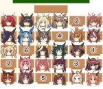  admire_groove_(umamusume) ahoge almond_eye_(umamusume) animal_ears calstone_light_o_(umamusume) character_request commentary_request daiwa_scarlet_(umamusume) dantsu_flame_(umamusume) gentildonna_(umamusume) haru_urara_(umamusume) head_only highres horse_ears kitasan_black_(umamusume) meme neo_universe_(umamusume) no_mouth numbered orfevre_(umamusume) rice_shower_(umamusume) seating_chart shikokuken_(mrykk24) stay_gold_(umamusume) tokai_teio_(umamusume) umamusume where_are_you_sitting_(meme) 