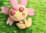  absurd_res anus blush bodily_fluids cherrim female generation_4_pokemon genital_fluids genitals grass hi_res nintendo olihai plant pokemon pokemon_(species) smile solo spread_vulva spreading vaginal_fluids vulva yellow_body 