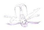  barefoot long_hair monochrome original shorts sketch solo traditional_media twintails yoshitomi_akihito 