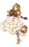 1girl :o beret black_bow black_gloves bow brown_eyes brown_hair chibi chibi_inset full_body gloves hand_up hat hat_bow high_heels idolmaster idolmaster_million_live! idolmaster_poplinks layered_skirt leg_up long_hair looking_to_the_side miyao_miya official_alternate_costume official_art orange_shoes second-party_source see-through_clothes see-through_skirt shoes sideways_glance simple_background skirt sleeveless solo standing standing_on_one_leg transparent_background white_hat white_skirt 