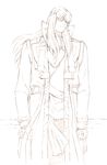  eat-man long_hair monochrome sketch solo traditional_media trench_coat yoshitomi_akihito 