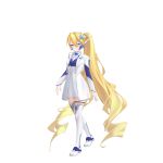  1girl absurdres alternate_costume blonde_hair blue_eyes boots breasts chest_jewel ciel_(mega_man) collared_shirt commission commissioner_upload cropped_jacket eyelashes full_body hair_ornament highres light_smile long_bangs long_hair long_sleeves looking_at_viewer mechanical_ears mega_man_(series) mega_man_zero_(series) necktie non-web_source ponytail rhan school_uniform shirt skirt small_breasts solo thigh_boots thigh_strap thighhighs thighs transparent_background very_long_hair 