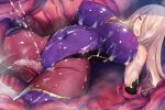  1girl bare_shoulders blonde_hair blush bodysuit breasts clenched_teeth covered_navel covered_nipples cum cum_on_body cum_on_breasts elbow_gloves female_ejaculation game_asset gloves hair_over_one_eye huge_breasts kongeraatio leotard long_hair non-web_source pantyhose purple_leotard pussy_juice restrained rokujou_sion self-datamine skin_tight slime_(substance) solo taimanin_suit taimashi_ayano teeth tentacle_pit tentacle_sex tentacles thighs variant_set visual_novel_cg vore yellow_eyes 