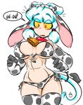  ! abs animal_humanoid belt big_breasts blush bovine breasts cat_humanoid cattle cleavage clothed clothing collar cosplay costume dialogue duckdraw fan_character feline female hair halloween holidays humanoid legwear mammal multicolored_hair solo stockings two_tone_hair underwear 