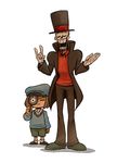  bone crossover frisk hat hershel_layton human luke_triton mammal papyrus_(undertale) professor_layton simple_background skeleton tagme top_hat undertale video_games 