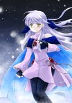  :o bare_shoulders black_gloves black_legwear cape detached_sleeves dreamsaga dress fingerless_gloves fire_emblem fire_emblem:_akatsuki_no_megami gloves hair_ribbon half_updo long_hair long_sleeves micaiah pantyhose ribbon side_slit silver_hair solo yellow_eyes 