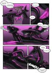 2026 absurd_res ambiguous_gender anthro anus aquatic black_body black_latex clothing collared_shirt comic dialogue drone duo english_text eyeless fin fish goo_creature goo_transformation gradient_background hacony hi_res hypnosis latex living_latex lying male merging mind_control moan multicolored_body number_on_body on_front penetration penile penile_penetration shark sharp_teeth shirt simple_background smile speech_bubble spiral spiral_eyes teeth text topwear transformation transformation_sequence two_tone_body