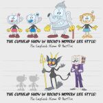 animate_inanimate bendy_straw container cup cuphead_(character) cuphead_(game) d6 demon demon_humanoid dice drinking_straw elder_kettle english_text female for_a_head goblet group handle hi_res humanoid kettle king_dice male model_sheet ms._chalice mug mugman nickelodeon not_furry object_head rocko's_modern_life rockosedits studio_mdhr style_emulation text the_devil_(cuphead)