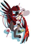  1boy absurdres animal_ears artist_name black_hat bow bowtie cat_boy cat_ears cat_tail chinese_commentary clenched_teeth commentary_request crosshair feathered_wings furry furry_male hat hazbin_hotel heart hellaverse highres husk_(hazbin_hotel) kun_blackcat looking_at_viewer male_focus mixed-language_commentary nude partially_feathered_tail pawpads red_bow red_bowtie sweatdrop tail teeth top_hat white_background wings 