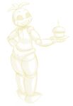 animatronic anthro avian bird black_sclera butt chicken clothing cupcake_(fnaf) female five_nights_at_freddy's five_nights_at_freddy's_2 galliform hi_res humanoid krinklymay looking_at_viewer looking_back looking_back_at_viewer machine monochrome panties phasianid robot robot_humanoid robotic scottgames sharp_teeth solo teeth toy_chica_(fnaf) underwear