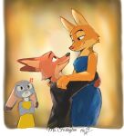 angry anthro canid canine canis clothed clothing cross-popping_vein crossed_arms crossover diane_foxington digital_media_(artwork) disney dreamworks dress eye_contact eyebrow_piercing facial_piercing female fox foxink fur grey_body grey_fur group half-closed_eyes holding_partner jealous judy_hopps lagomorph leporid looking_at_another male mammal msfoxington narrowed_eyes nick_wilde orange_body orange_fur piercing rabbit red_fox simple_background smile suit the_bad_guys trio true_fox zootopia