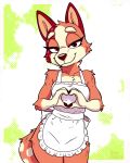 2026 abstract_background anthro apron apron_only arm_tuft arms_bent artist_name australian_cattle_dog back-tie_apron back-tie_clothing bare_shoulders bedroom_eyes big_breasts big_eyes biped bluey_(series) breasts brown_eyes brown_pawpads canid canine canis cattledog cheek_tuft chest_tuft chilli_heeler closed_smile clothing digital_drawing_(artwork) digital_media_(artwork) domestic_dog elbow_tuft english_description eyebrows eyelashes facial_tuft female fingerpads fingers fluffy front_view fur fur_tuft geometric_background gesture glistening glistening_eyes glistening_nose gloves_(marking) half-closed_eyes head_tilt head_tuft heart_gesture herding_dog hi_res humanoid_hands ilovecorgis iris leg_tuft legs_together light_body light_fur light_markings long_eyelashes looking_at_viewer mammal markings mature_anthro mature_female mostly_nude mostly_nude_anthro mostly_nude_female mouth_closed multicolored_body multicolored_fur multicolored_tail narrowed_eyes neck_tuft orange_body orange_fur orange_tail pastoral_dog pawpads pointy_ears portrait pose prick_ears pupils red_body red_ears red_fur red_nose seductive shoulder_tuft simple_background smile smiling_at_viewer snout solo spots spotted_body spotted_fur spotted_markings spotted_neck spotted_tail standing tail tail_markings tan_inner_ear text thick_eyebrows thick_eyelashes thick_thighs thigh_tuft three-quarter_portrait tuft two_tone_tail whisker_spots white_apron white_body white_breasts white_clothing white_eyebrows white_fur white_markings white_sclera white_spots white_tail