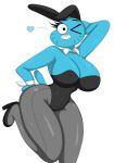 2026 alpha_channel alternate_costume anthro arms_bent bare_shoulders bent_leg big_breasts big_eyes biped black_clothing black_eyebrows black_eyes black_footwear black_leotard black_markings black_shoes blue_body blue_breasts blue_ears blue_fur blue_heart blue_tail breasts cartoon_network cbear624 clothed clothed_anthro clothed_female clothing dark_markings digital_drawing_(artwork) digital_media_(artwork) domestic_cat eyebrows eyelashes facial_markings fake_ears fake_rabbit_ears felid feline felis female footwear fur glistening glistening_arms glistening_body glistening_breasts glistening_clothing glistening_fur glistening_legwear glistening_leotard glistening_pantyhose glistening_shoulders grey_clothing grey_legwear grey_markings grey_pantyhose grin grinning_at_viewer hand_behind_head hand_on_hip hand_on_own_hip head_markings heart_symbol hi_res iris legs_together legwear leotard light_body light_fur light_markings long_eyelashes looking_at_viewer mammal markings mature_anthro mature_female muzzle_(marking) nicole_watterson no_pupils on_one_leg one_eye_closed pantyhose paws pink_nose pinup pointy_ears portrait pose prick_ears round_eyes shirt_collar shirt_cuffs shoes simple_background skimpy smile smiling_at_viewer snout solo standing tail teeth the_amazing_world_of_gumball thick_eyebrows thick_eyelashes thick_thighs three-quarter_portrait three-quarter_view transparent_background whisker_markings white_sclera white_shirt_collar white_shirt_cuffs wide_hipped_anthro wide_hipped_female wide_hips wink winking_at_viewer
