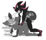 5_fingers 5_toes absurd_res ailurid anthro breasts duo eulipotyphlan fan_character feet female fingers hedgehog hi_res impregnation internal male male/female mammal penetration red_panda sega shadow_the_hedgehog sonic_the_hedgehog_(series) speech_bubble toes vaginal vaginal_penetration vellvetfoxie