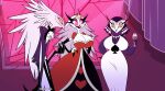 2025 4_fingers alcohol anthro arms_bent artist_name avian avian_demon bare_shoulders beak beverage big_breasts big_eyes biped bird bird_demon black_beak black_tie_(suit) bottomwear breasts cheek_tuft chest_tuft cleavage cleavage_overflow closed_smile clothed clothed_anthro clothed_female clothed_male clothing container crown cup curtains dark_hair demon digital_media_(artwork) dress drinking_glass empty_eyes eyelashes facial_tuft feather_hair feather_tuft feathers female fingers fully_clothed fully_clothed_anthro fully_clothed_male gem glass glass_container glass_cup glowing glowing_eyes group hair hand_on_hip hand_on_own_hip headgear heart_print heart_symbol hellaverse helluva_boss hi_res holding_beverage holding_container holding_cup holding_drinking_glass holding_object huge_breasts inside internal_wall iris jewelry light_body light_feathers light_hair long_eyelashes long_pseudo_hair looking_at_another male mature_anthro mature_female mature_male medium_hair mouth_closed multicolored_bottomwear multicolored_clothing multicolored_dress multicolored_hair multicolored_pseudo_hair necklace no_pupils non-mammal_breasts open_mouth open_smile otakusedits owl owl_demon pants pearl_(gem) pearl_necklace pink_beak pink_sclera pink_tongue print_clothing print_dress pseudo_hair purple_body purple_breasts purple_clothing purple_curtains purple_feathers purple_suit purple_wall queen_of_spades_symbol red_heart screencap_edit sky smile smiling_at_another standing star starry_sky stella's_friend_(helluva_boss) stella_(helluva_boss) suit text thick_eyelashes third-party_edit three-quarter_view tongue translucent translucent_curtains trio tuft two_tone_bottomwear two_tone_clothing two_tone_hair two_tone_pants unnamed_character wall_(structure) white_body white_breasts white_clothing white_dress white_eyes white_feathers white_jewelry white_necklace wide_hipped_anthro wide_hipped_female wide_hips window yellow_eyes