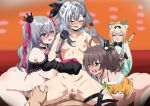  1boy 4girls ahoge ass bare_shoulders black_crown blonde_hair blue_eyes blush braid breasts breasts_out brown_hair censored closed_eyes commentary_request cone_hair_bun cowgirl_position crown crown_hair_ornament cum cum_in_pussy cum_overflow cumdrip double_bun earrings ejaculation fivesome fuyumi_kazuki girl_on_top green_eyes grey_hair group_sex hair_between_eyes hair_bun hair_ornament hair_ribbon hairband hetero holding holding_microphone hololive hololive_dev_is hololive_indonesia isaki_riona japanese_clothes jewelry kazama_iroha large_breasts long_hair microphone mosaic_censoring multicolored_hair multicolored_shrug multiple_girls natsuiro_matsuri navel nipples open_mouth penis ponytail pov pussy red_eyes ribbon sex side_ponytail simple_background small_breasts smile straddling sweat torso_grab two-tone_shrug vaginal vestia_zeta virtual_youtuber 