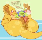  alphys ambiguous_gender anus big_clitoris blush clitoris dinosaur dirty disgusted embarrassed female male nude pussy smell soles sweat undertale video_games woshua yowesephth 